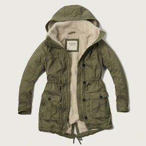 Abercrombie and Fitch Sherpa Lined Twill Parka
